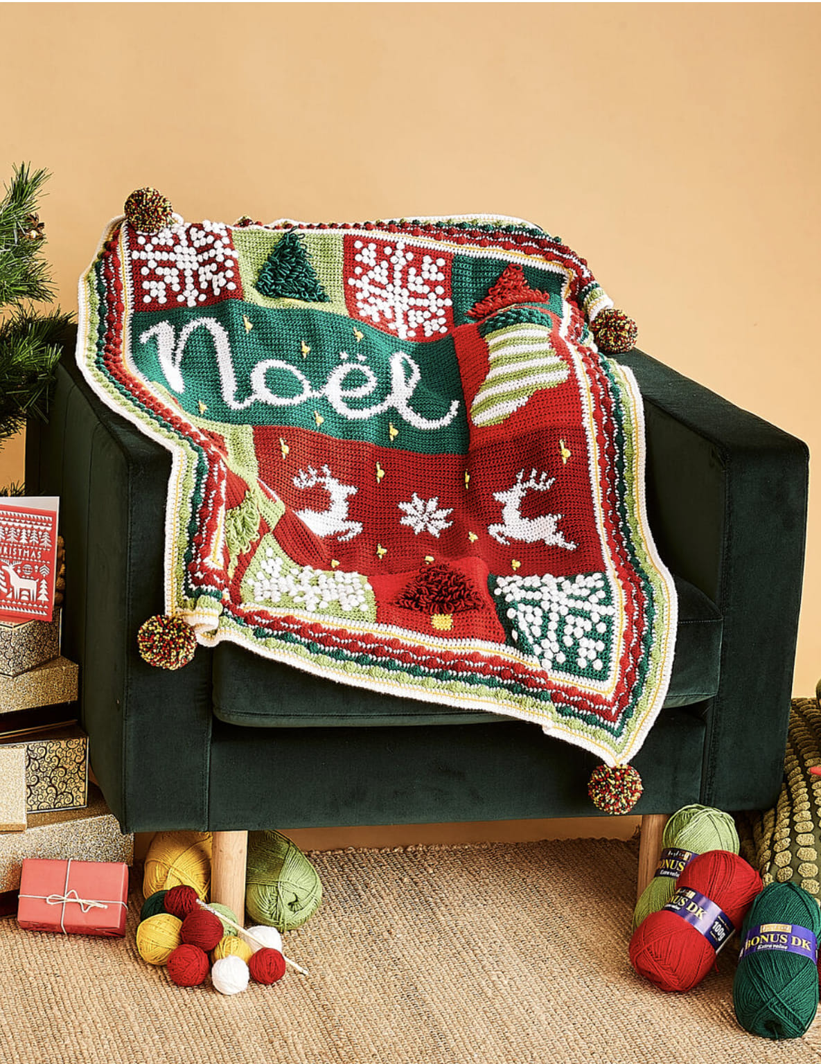 Noel Crochet along blanket Yarn pack