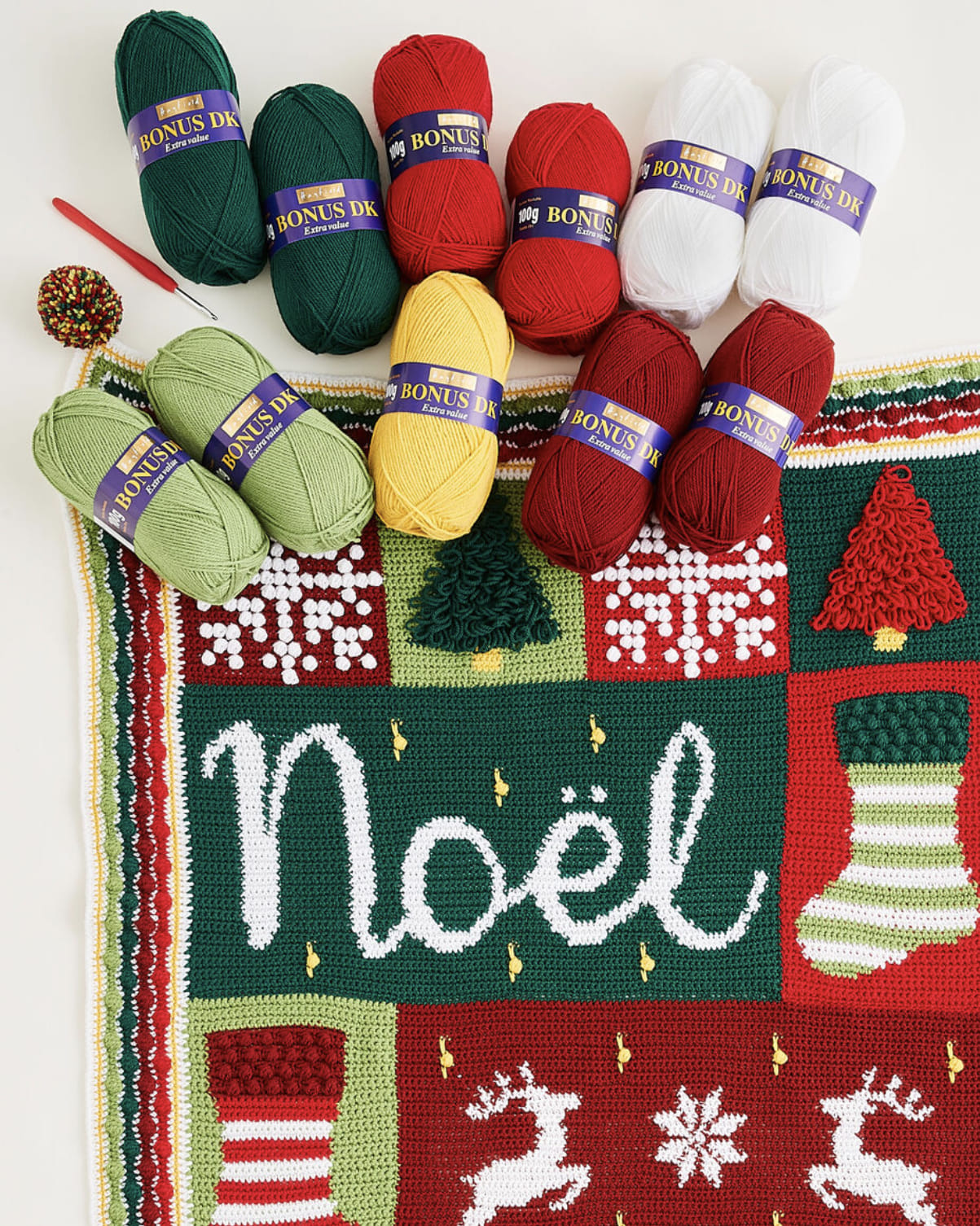 Noel Crochet along blanket Yarn pack