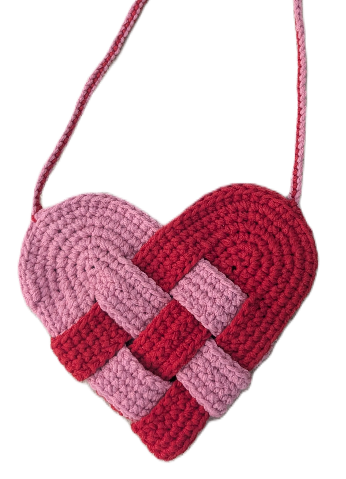 Woven heart crochet bag kit