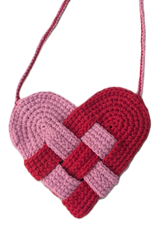 Woven heart crochet bag kit