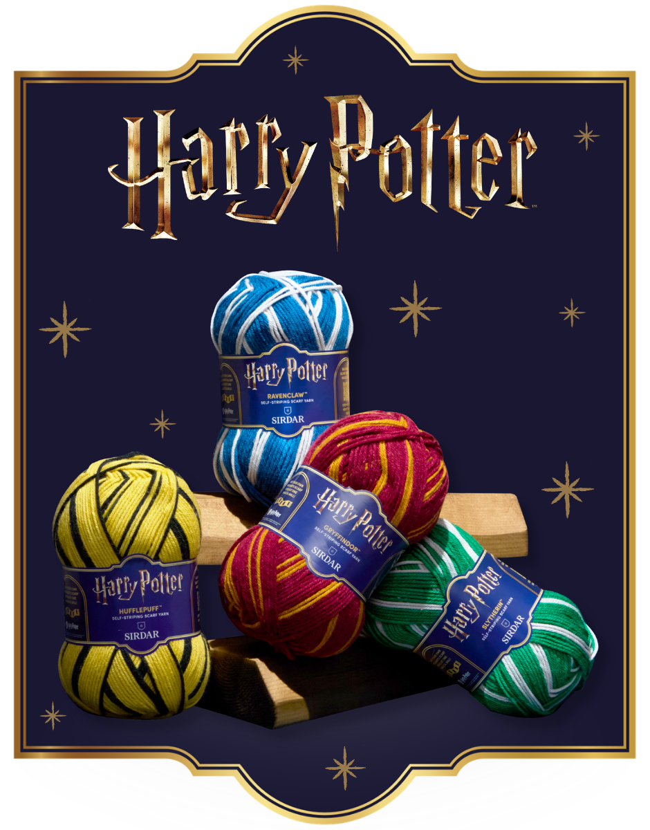 Harry Potter self-striping house scarf knit kits